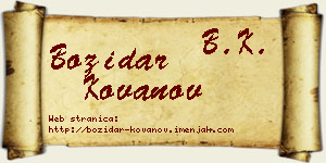 Božidar Kovanov vizit kartica